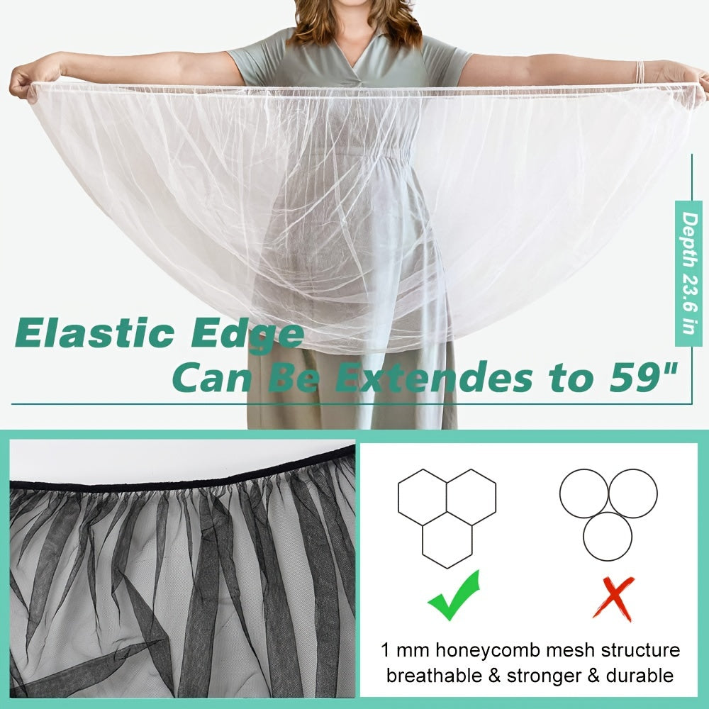 Black Mosquito Net for Strollers Cribs and Playards Machine Washable Geometric Pattern