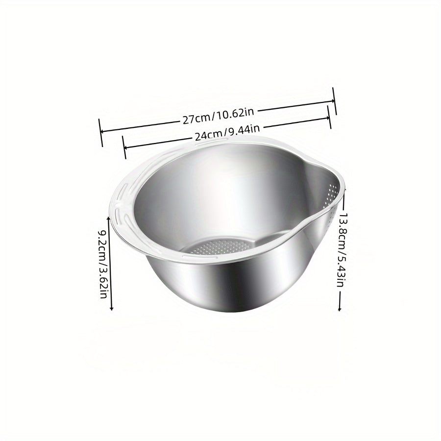 Stainless Steel Draining Basket for Rice Rinsing Fruit Water Drainage