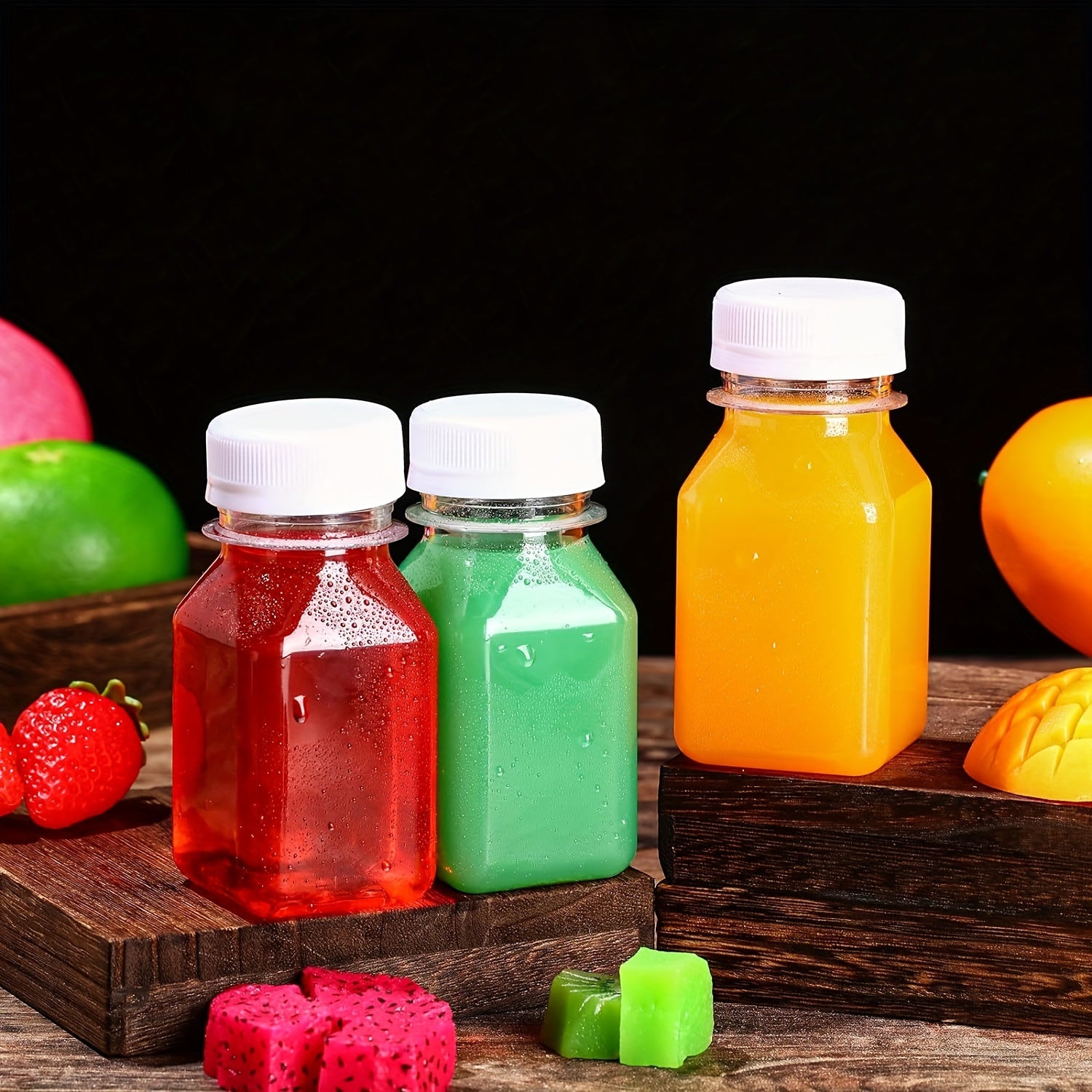 10 шт. пластиковых бутылок для сока объемом 10 унций с герметичными крышками, без ПВХ, для смузи и соковыжималки