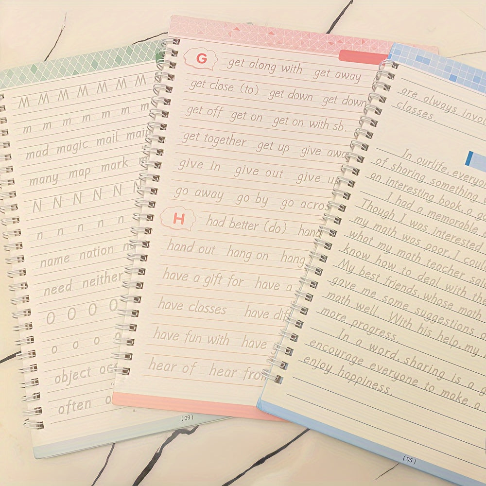 English Handwriting Practice Set with Reusable Calligraphy Alphabet Book and Writing Tools