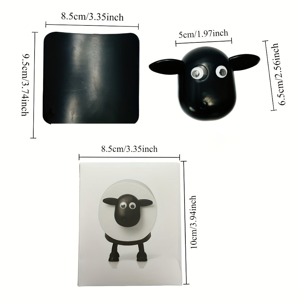 Cute Black 3D Printed Sheep Toilet Paper Holder Freestanding Bathroom Storage