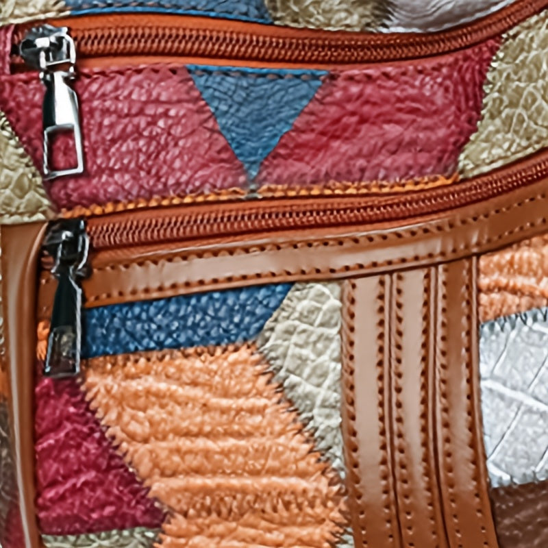 Yangi ayollar uchun tasodifiy fermuar yo'nalishi bilan birlashtirilgan dizaynga ega bo'lgan tasodifiy yelka sumkasi.