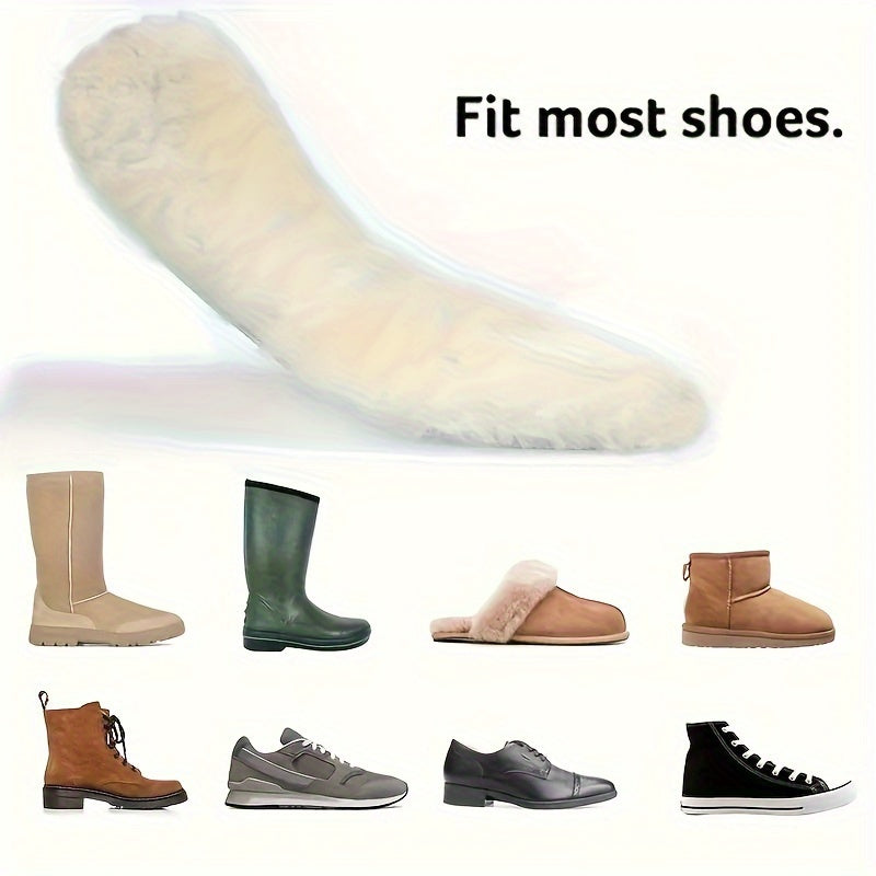Unisex Velour Fleece Insoles Winter Warmth Thickened Shoe Inserts