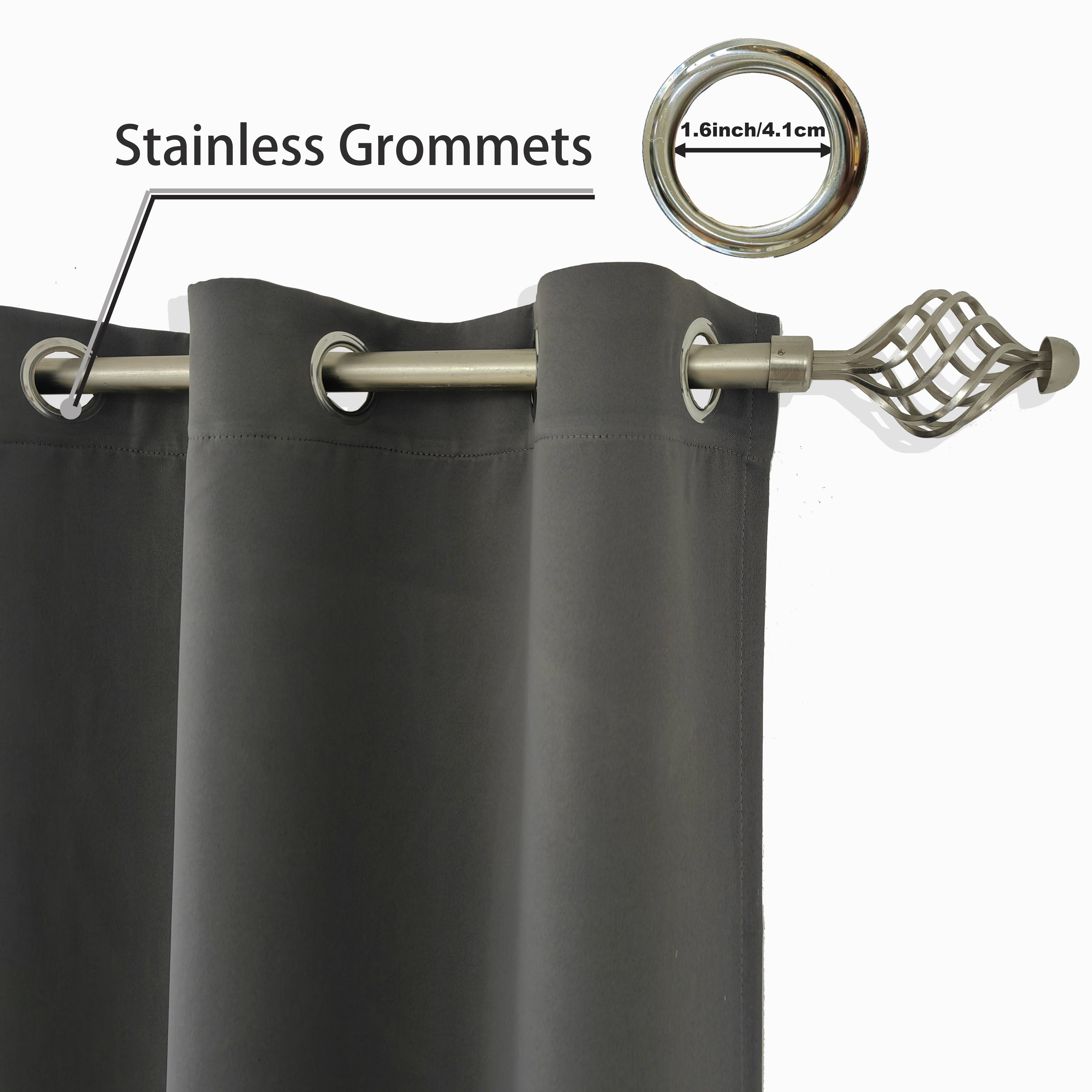 Blackout Curtain with Iron Rings Indoor Use 180g Dark Fabric