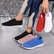 Women's Knit Slip-On Sneakers Casual Breathable Shoe All-Season Comfort