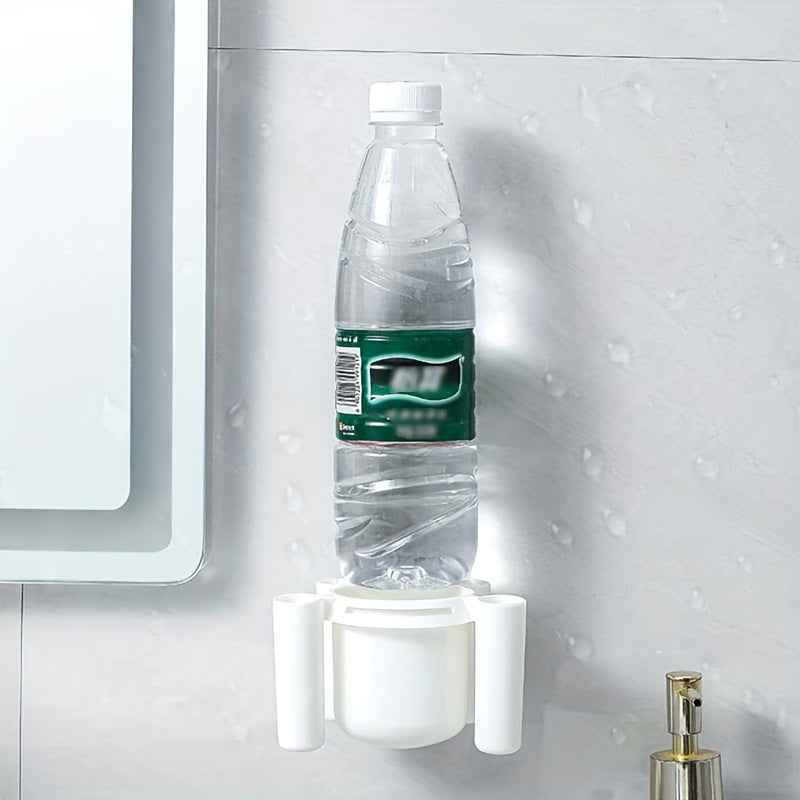 Wall-Mounted Toothbrush and Toothpaste Holder with Water Drainage, Drill-Free