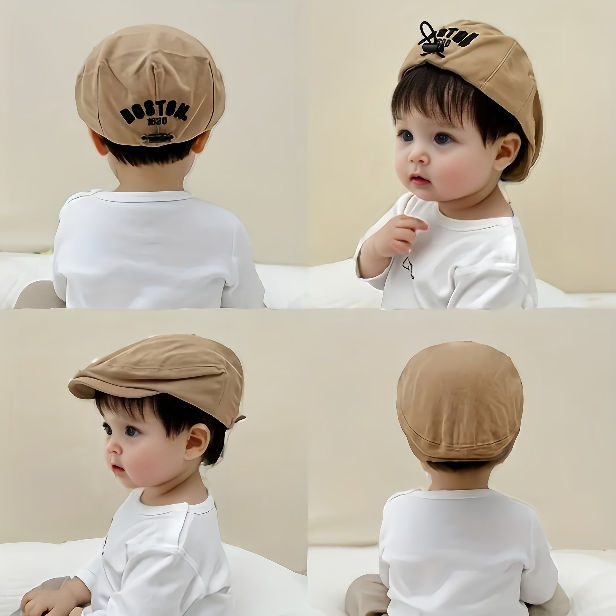 Kids Unisex Sun Protection Beret Hat for Toddlers 1-3 Years Polyester Adjustable