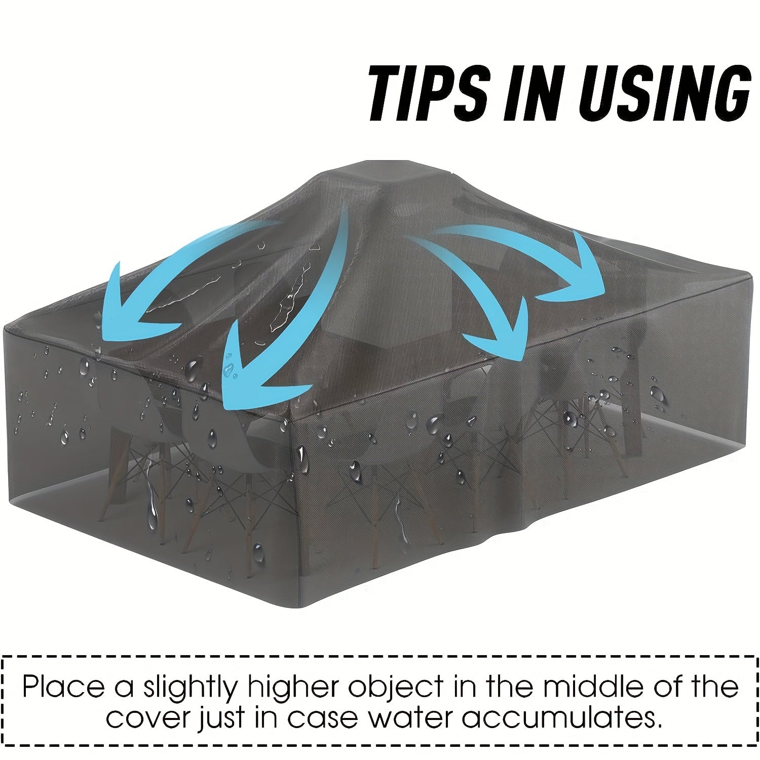 Heavy-Duty Waterproof Garden Furniture Cover for Large Outdoor Sets Black