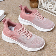 Women’s Mesh Casual Sneakers Lightweght Low-Top Lace-Up Beige