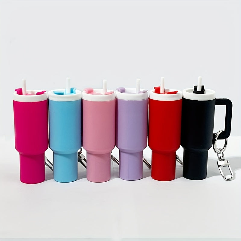 Set of 6 Mini Lipstick Keychain Sets with Trinket Storage PVC Valentine's Day Gift for Women