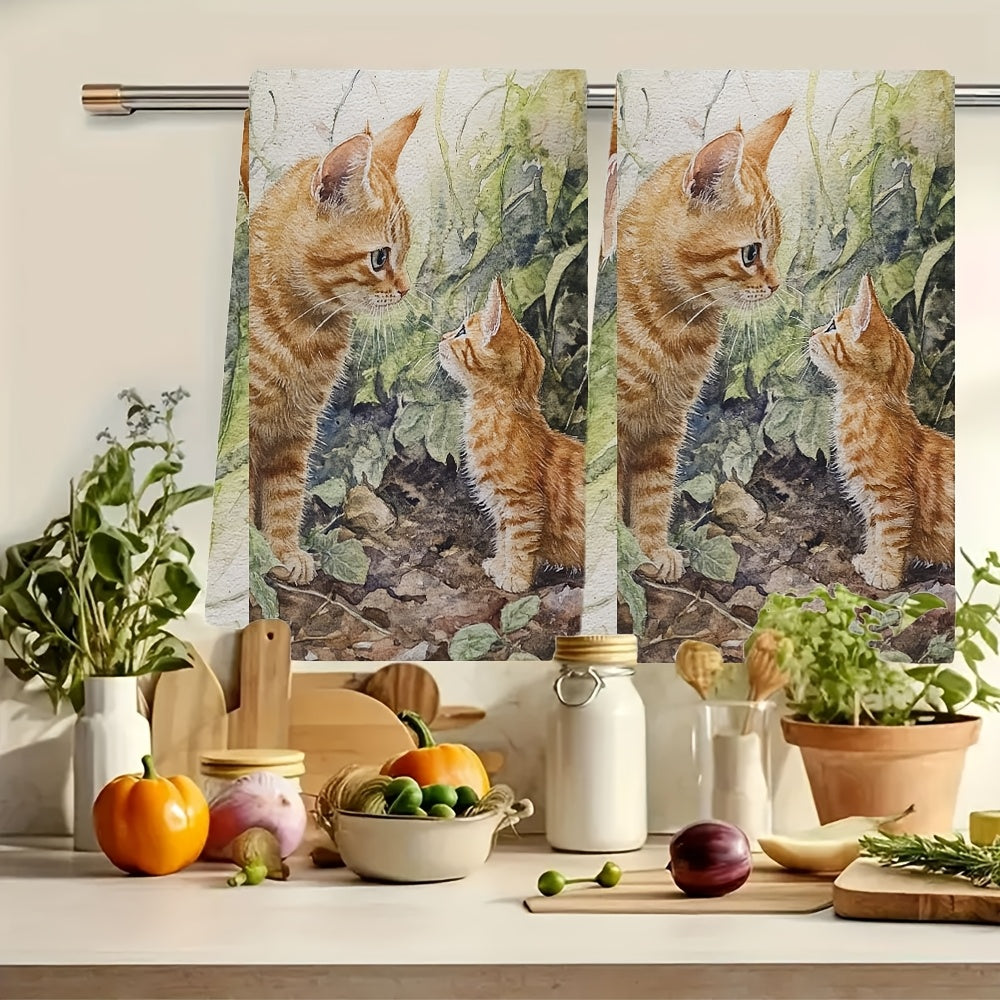 Set of 2 Ultra Soft Kitchen Towels 40x60cm Absorbent and Machine Washable