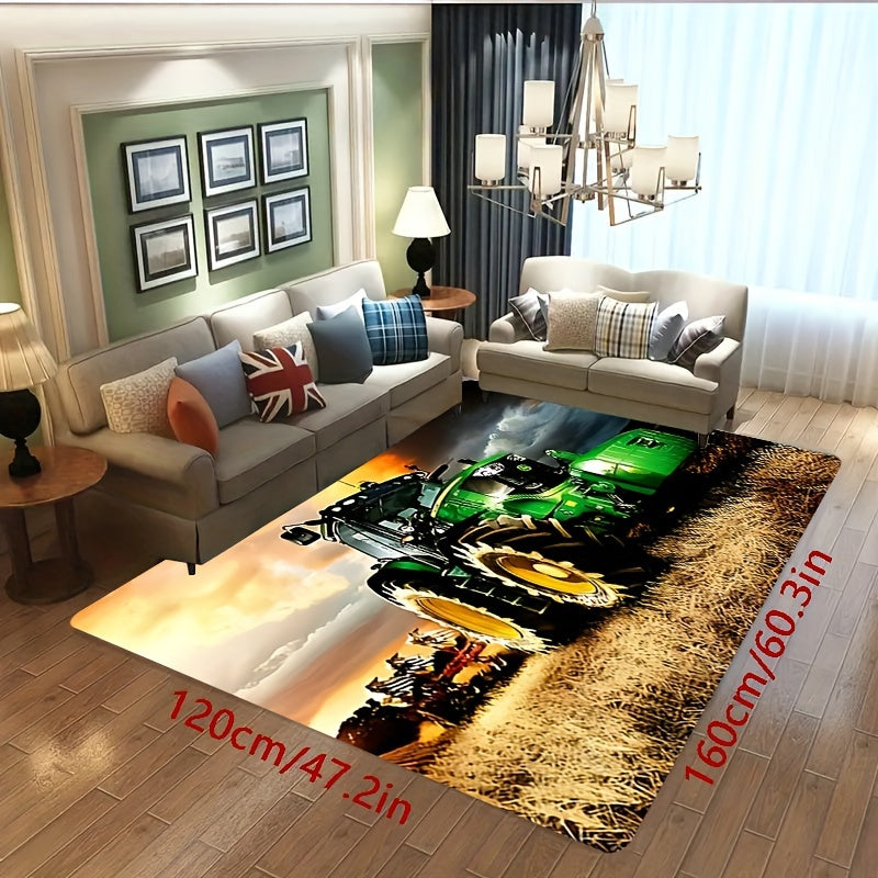 Floral Printed Flannel Floor Mat Rug Non-slip Kitchen Living Room Bedroom Decor