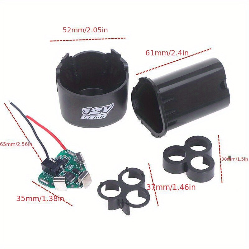 Lithium Battery Case for 3S 12V DC Electric Tools with Protection Board Plastic Shell