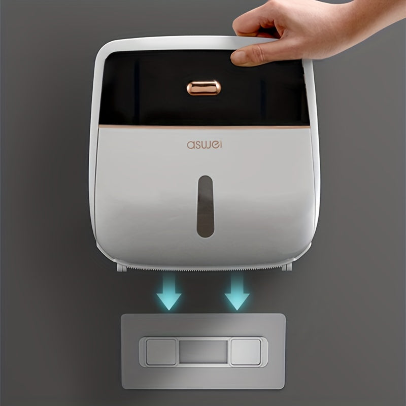 Caja de almacenamiento de papel higiénico impermeable de doble capa con gran capacidad