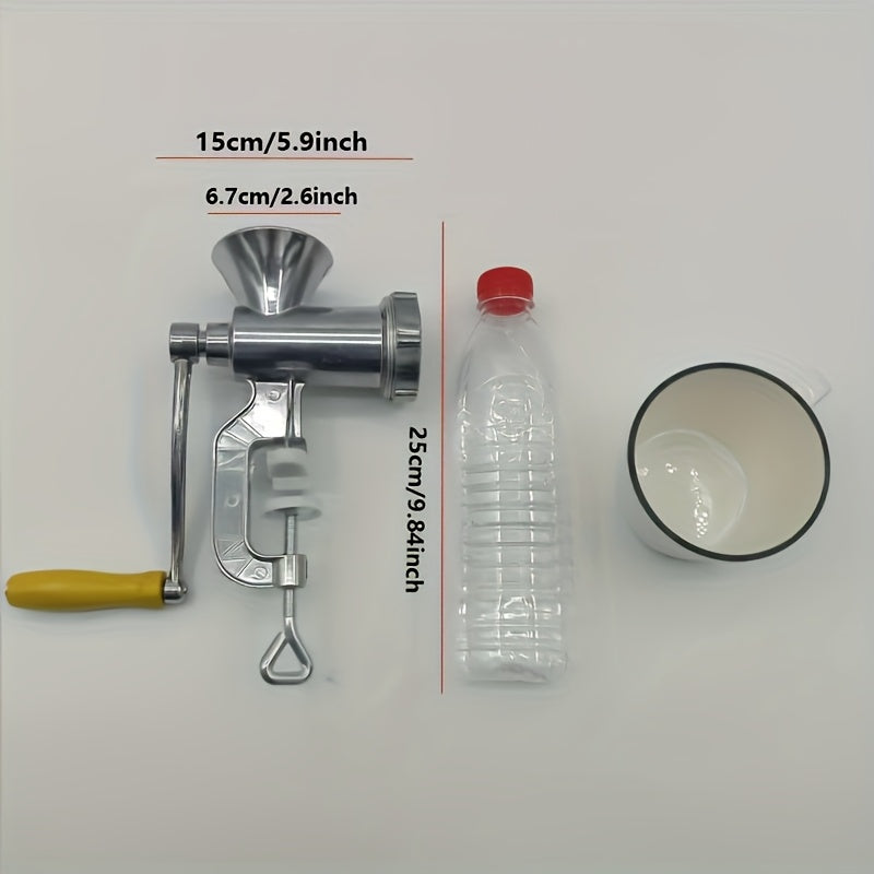 Manual stainless steel meat grinder with clamp for meat and vegetables