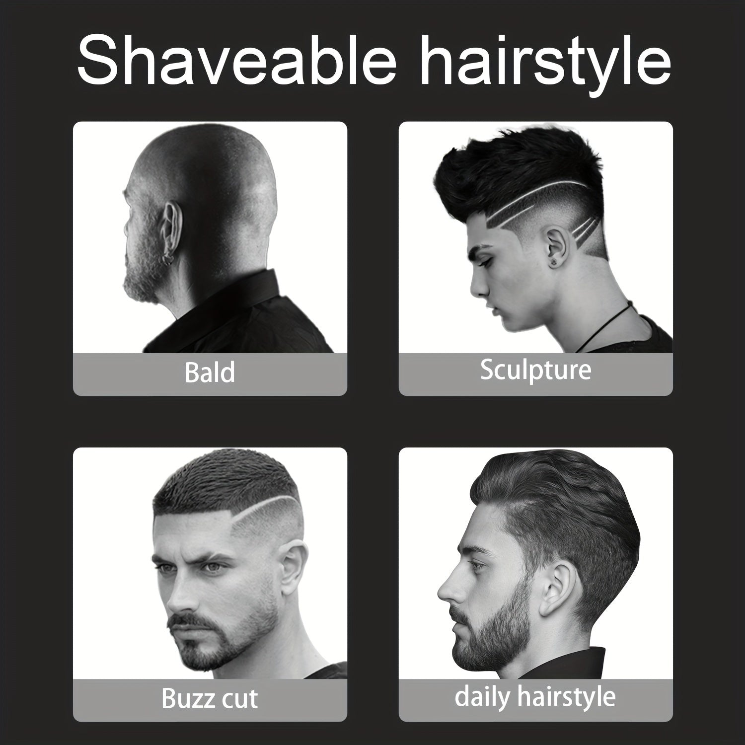 Erkaklar uchun LED displeyli elektr qirqish mashinasi, professional soch qirqish mashinasi, soqol qirqish mashinasi, USB-C zaryadlash, simsiz uzun soch qirqish mashinasi va 4 ta qo'shimcha taroq.