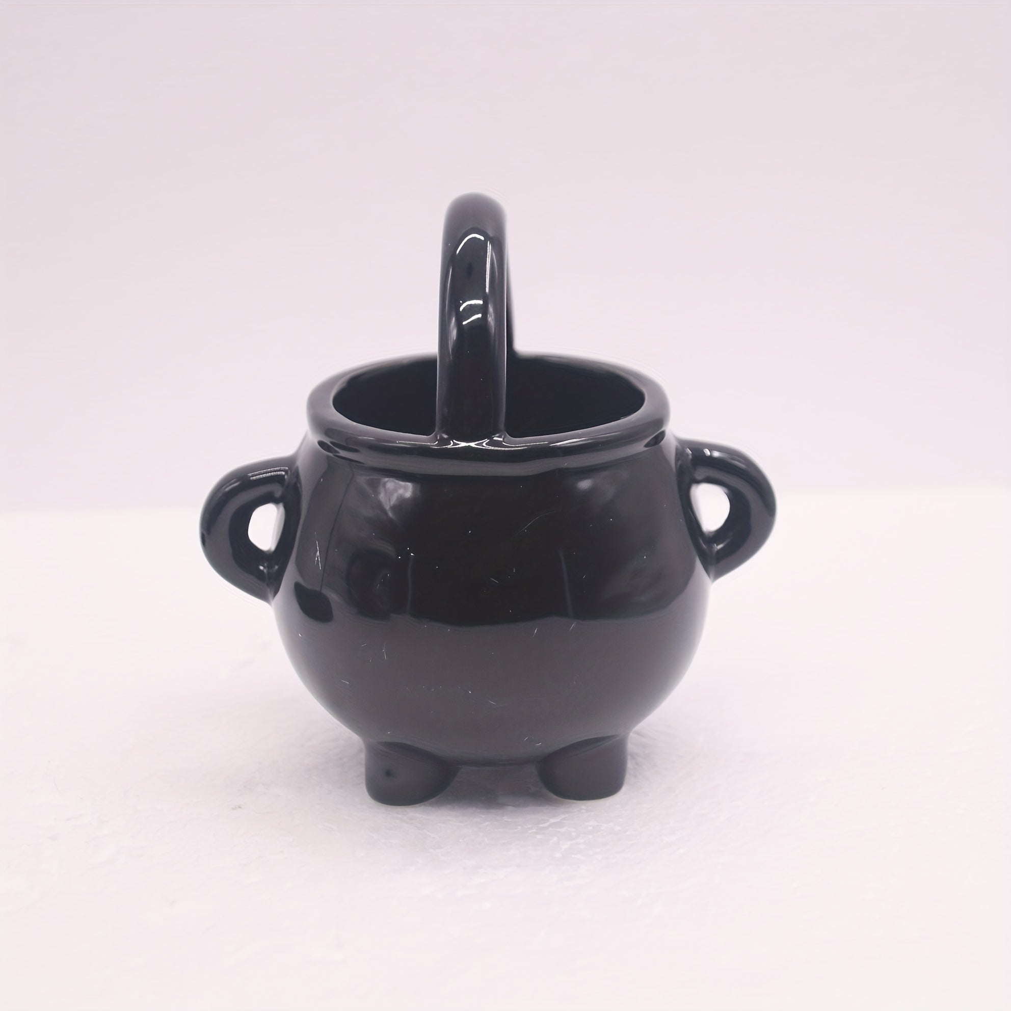 Black Ceramic Oil Burner with Iron Holder and Tealight Candle Holder for Aromatherapy and Home Decor