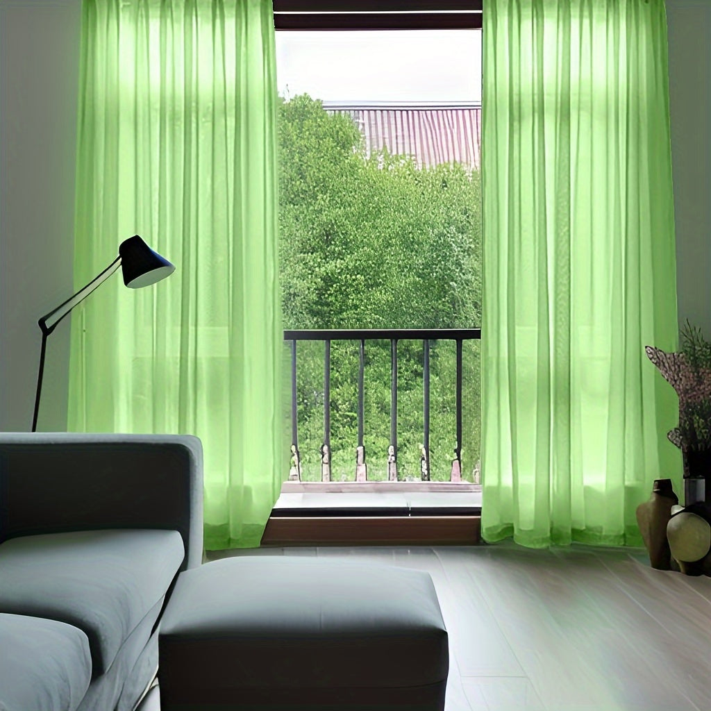 Contemporary Sheer Window Curtain for Bedroom, Gauze Panel, Cordless, Machine Washable