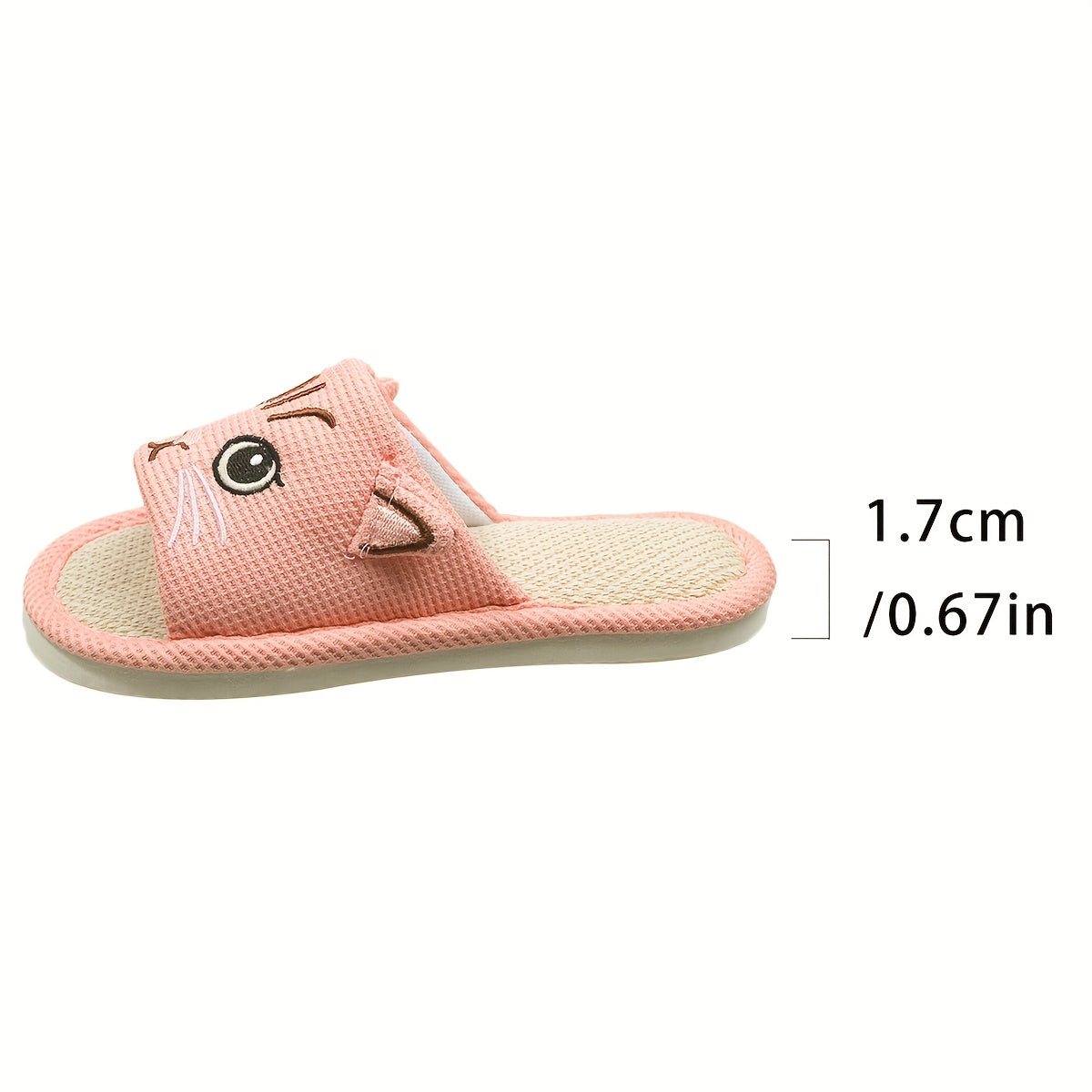 Women's Cat Slippers Open-Toe Pink Cushioned Indoor Outdoor Shoes