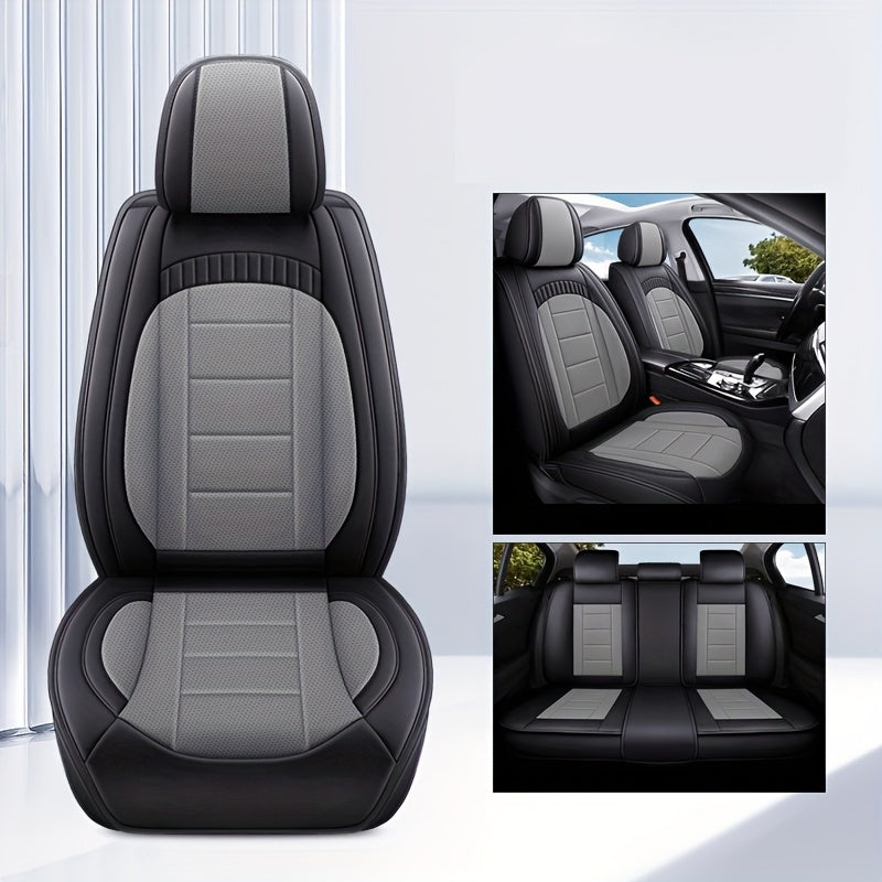 Car Seat Cover Waterproof Full Coverage Leather Auto Seat Mat for All Seasons