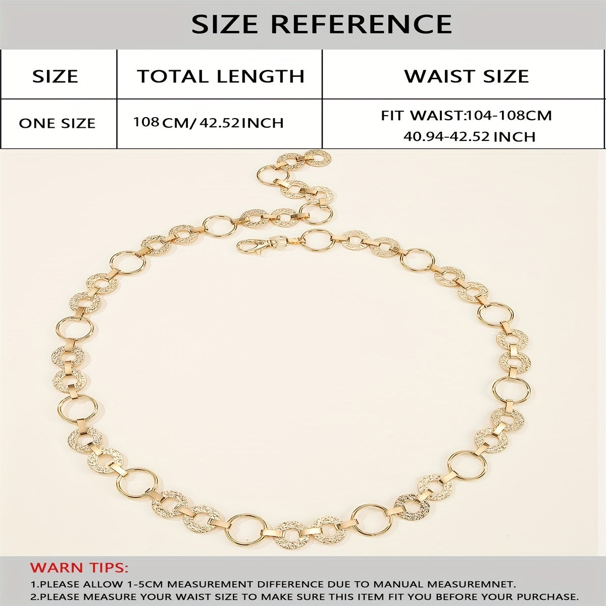 Women's Adjustable Geometric Metal Waist Chain Body Jewelry Belt for Daily Wear