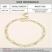 Women's Adjustable Geometric Metal Waist Chain Body Jewelry Belt for Daily Wear