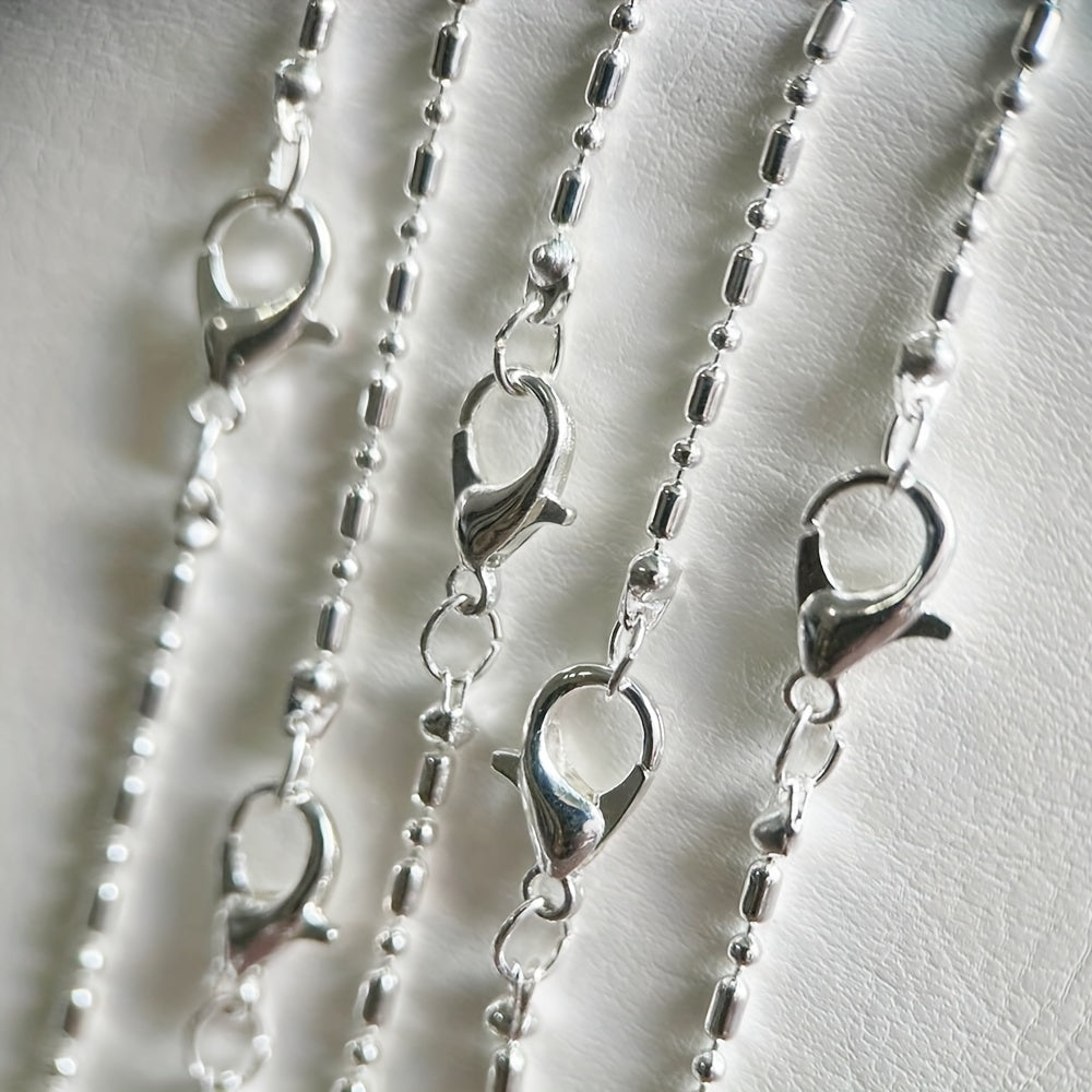 Silver Plated Link Chain Necklace Set for Jewelry Making 16-30 Inch 5 Pieces