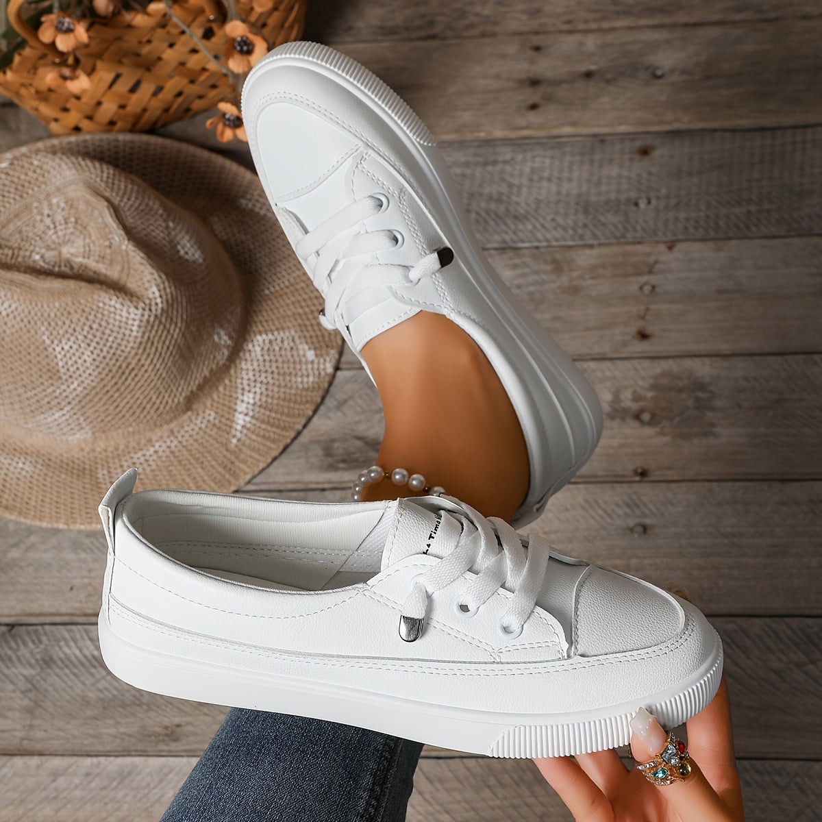 Женские белые кроссовки Мэри Джейн на противоскользящей резиновой подошве, дышащие, с перфорацией, повседневная обувь