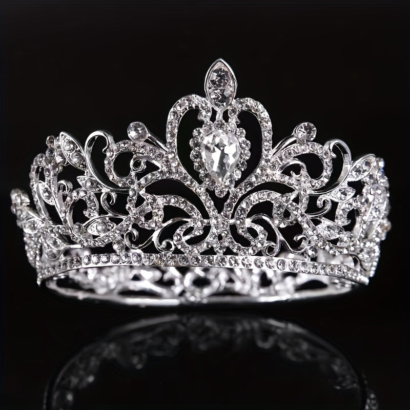 To'ylar, promlar va bayramlar uchun nafis rhinestone tiara taqoni