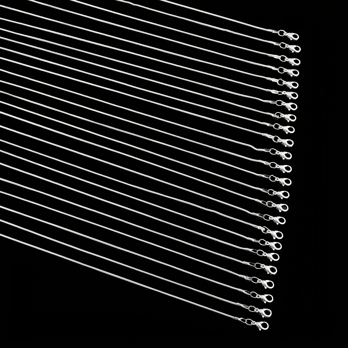 Silver Snake Necklace 18 Inch S925 Sterling Silver Chain with Gold Accents