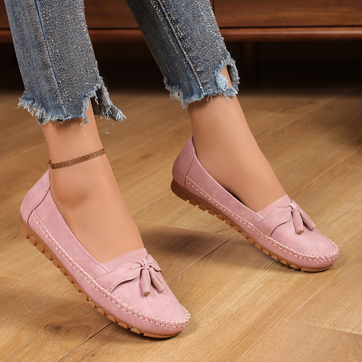 Women's Vintage-Inspired Tassel Loafers Lightweight Slip-On Flats