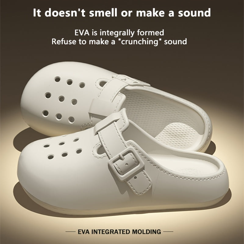 Ladies Beach Shoes Solid Color Casual Closed Toe Flat EVA Shoes