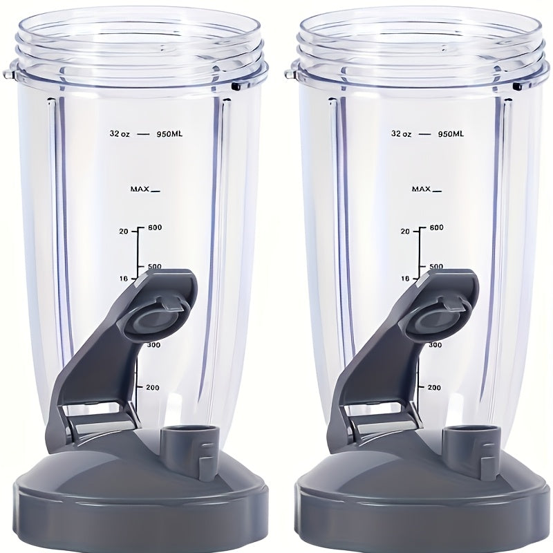 32oz Blender Cup with Flip-Top Lid Compatible with 600W and 900W Models BPA-Free Dishwasher Safe