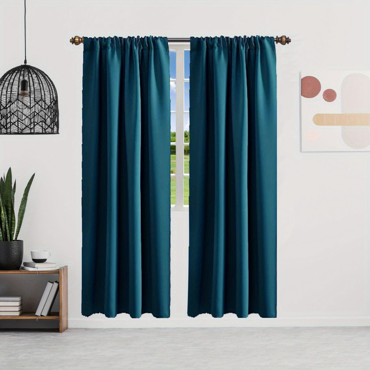 Silvery Rod Curtain for Heat Insulation and Blackout, Room Darkening, 1 Piece