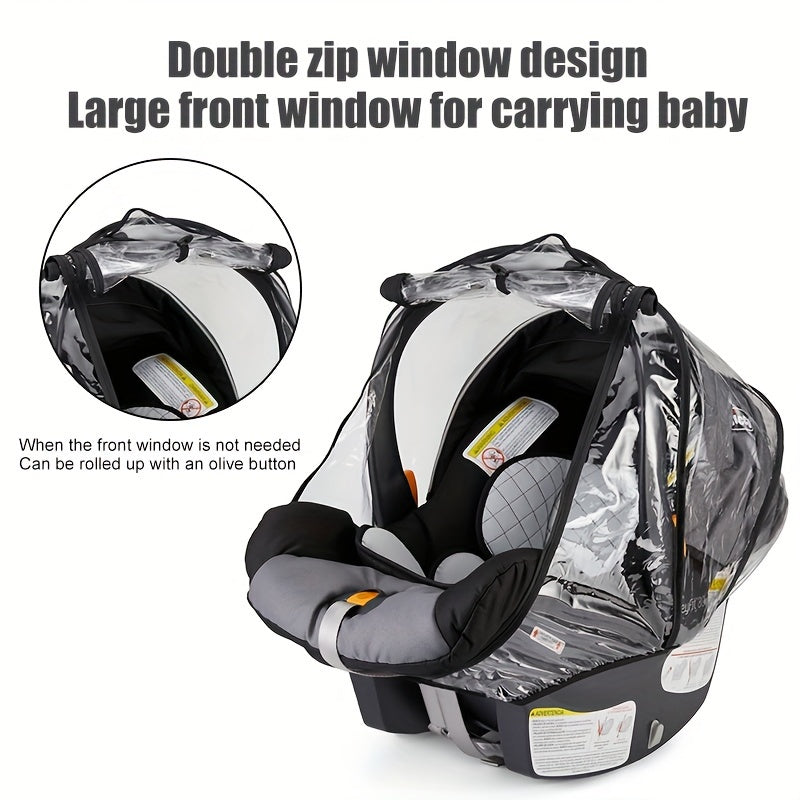 Universal Car Seat Rain Cover Waterproof Dust Snow EVA Material with Zipper Ventilation