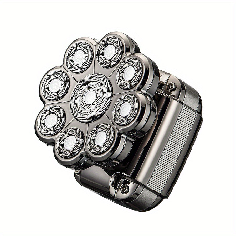 5-in-1 Elektr shaver erkaklar uchun, ajraladigan boshli, LCD displeyli soch kesgich, burun trimmeri, cho'tka, massajchi