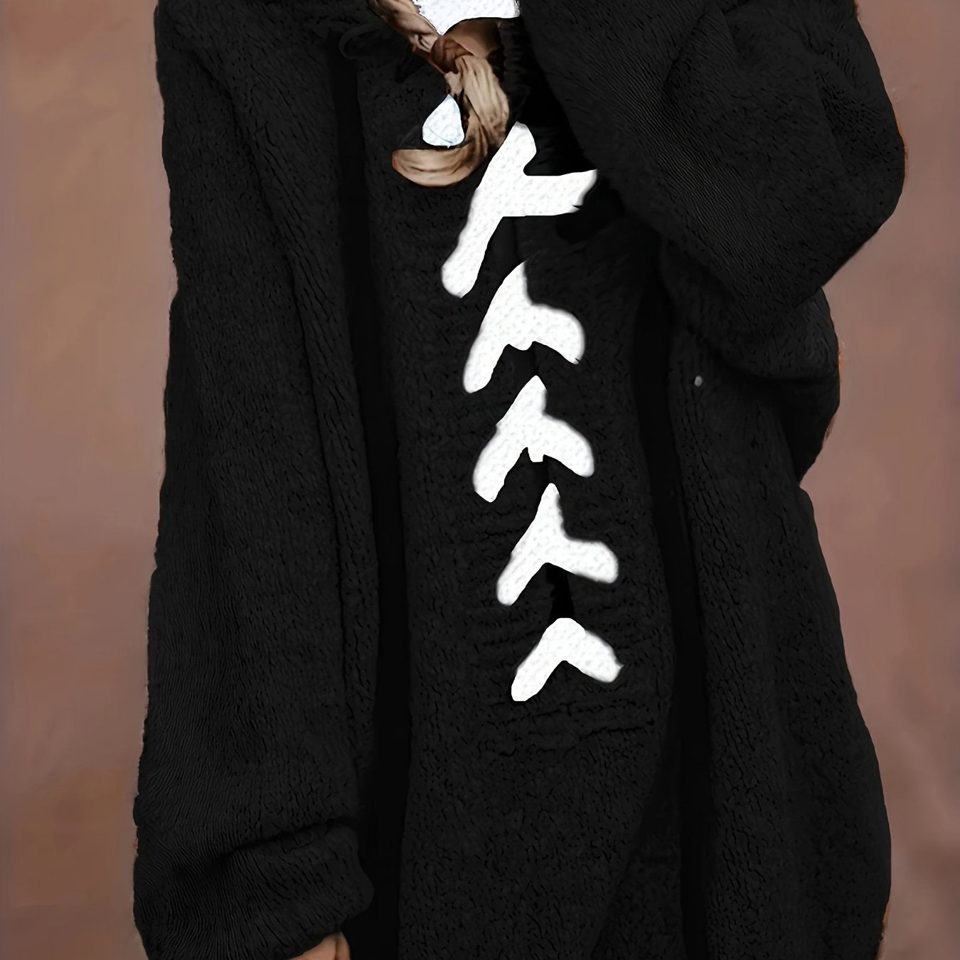 Plus Size Women's Hooded Sweater Pullover with Drawstring Soft Knit Fall Casual