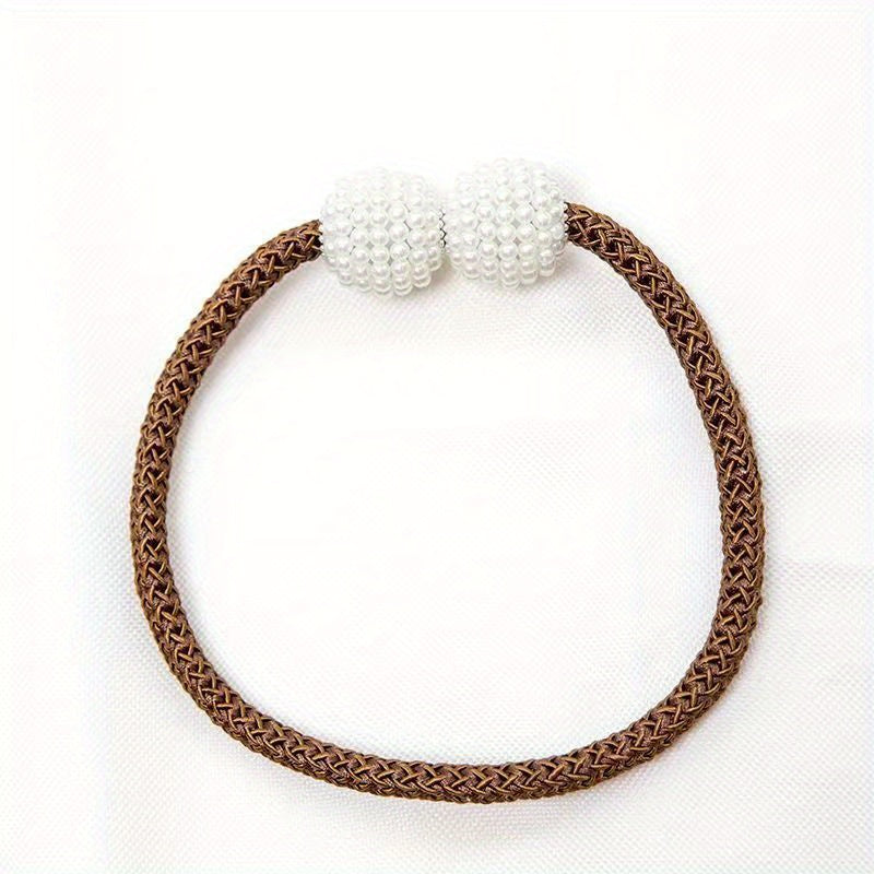 Cortinas magnéticas con perlas falsas para decorar dormitorios y salas de estar