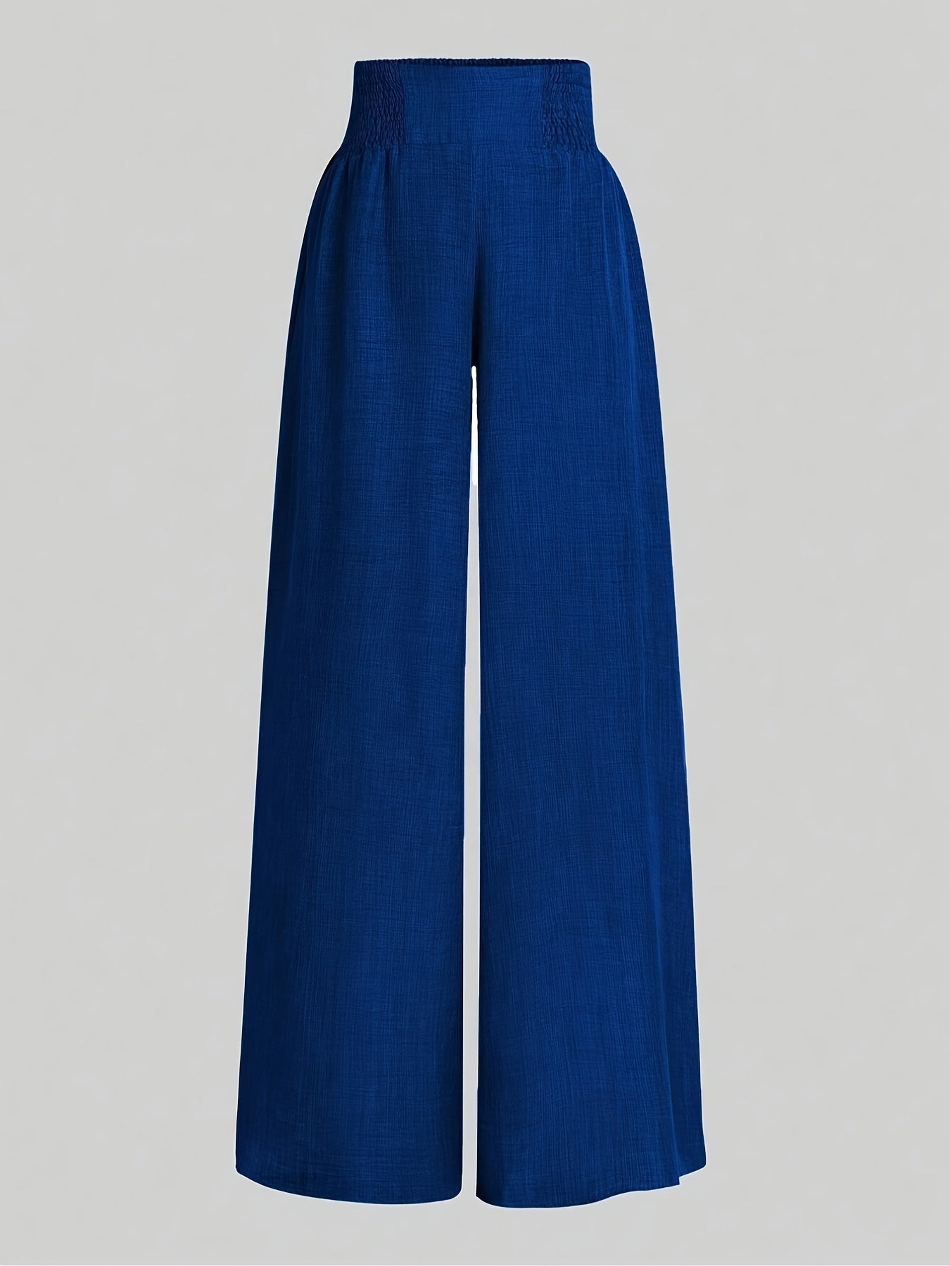 Plus Size Women's Wide Leg Cotton Pants Summer Breathable Solid Color Relaxed Fit