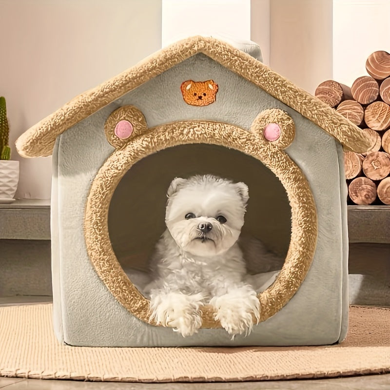 Small Cat and Dog Kennel House Four Seasons Washable Disassemblable Winter Warm Pet Shelter