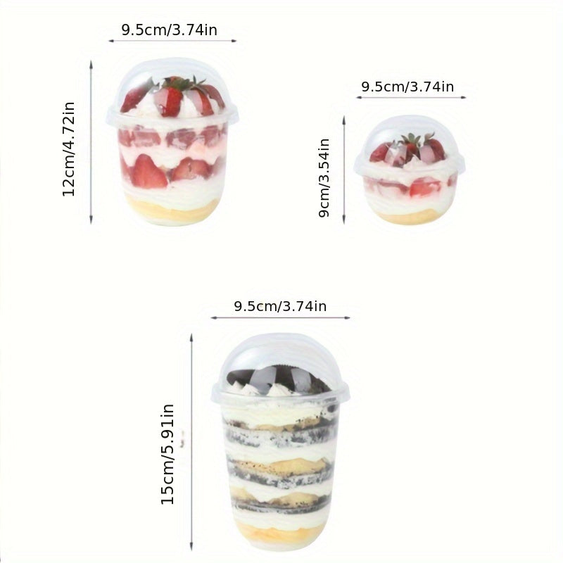 Set of 50 Clear U-Shaped Dessert Cups for Mousse and Parfaits, Recyclable