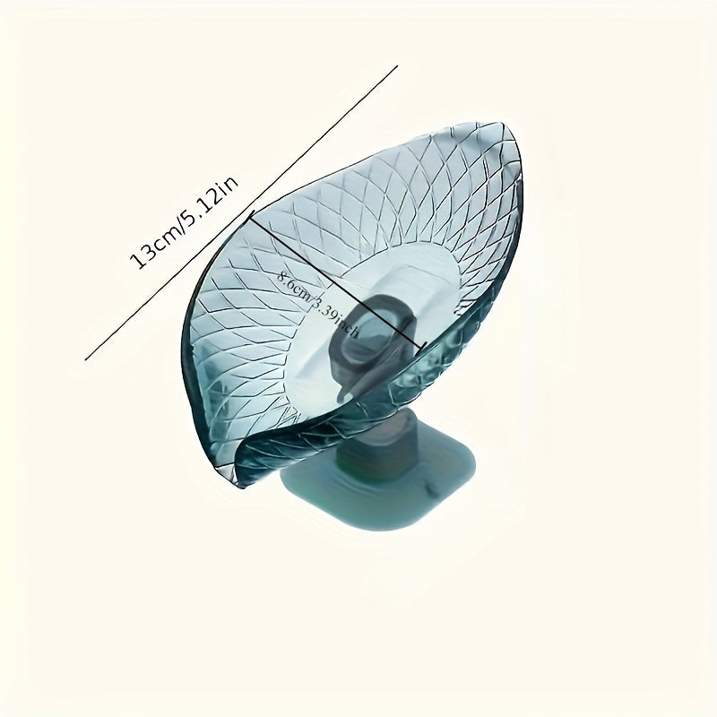 Jabonera en forma de hoja con bandeja ovalada, con drenaje automático, decoración para baño, regalo