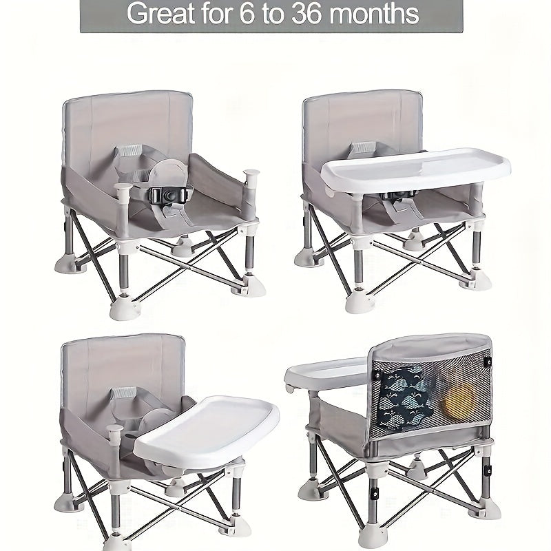 Children's Folding Dining Chair with Detachable Tray Portable for Home Meals