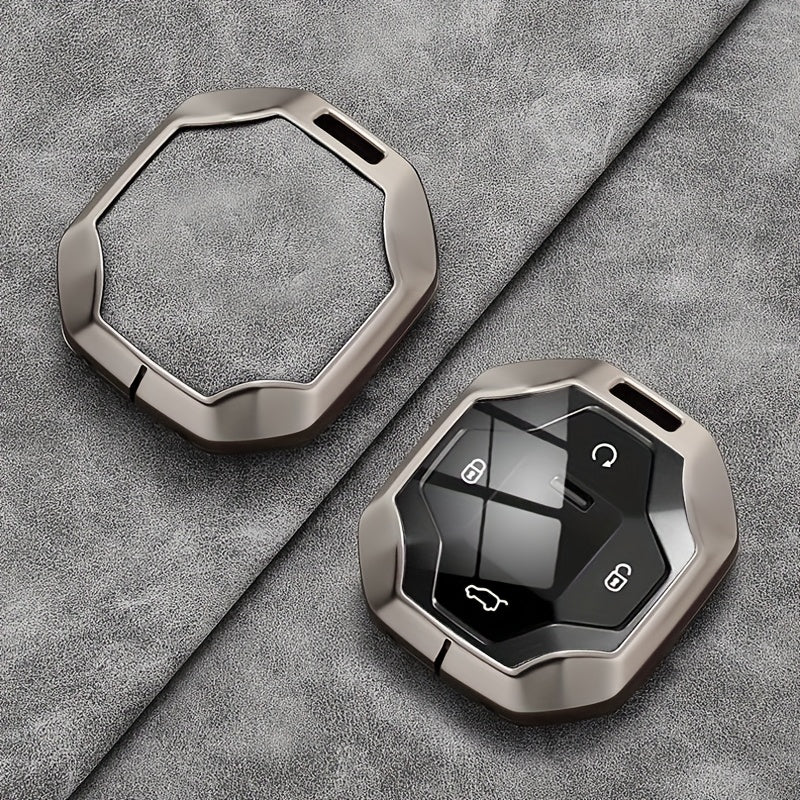 Travel Car Key Cover Zinc Alloy Leather Fob Case for Remote Control