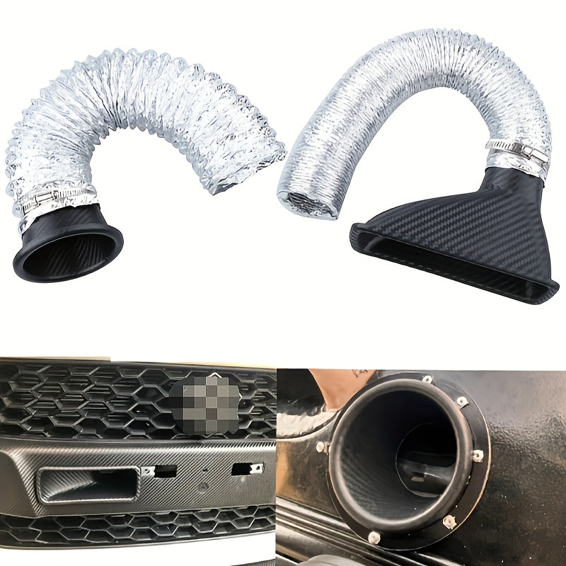 Набор трубок для переднего бампера автомобиля, воздухозаборник, имитирующий карбоновое волокно, турбозаслонка