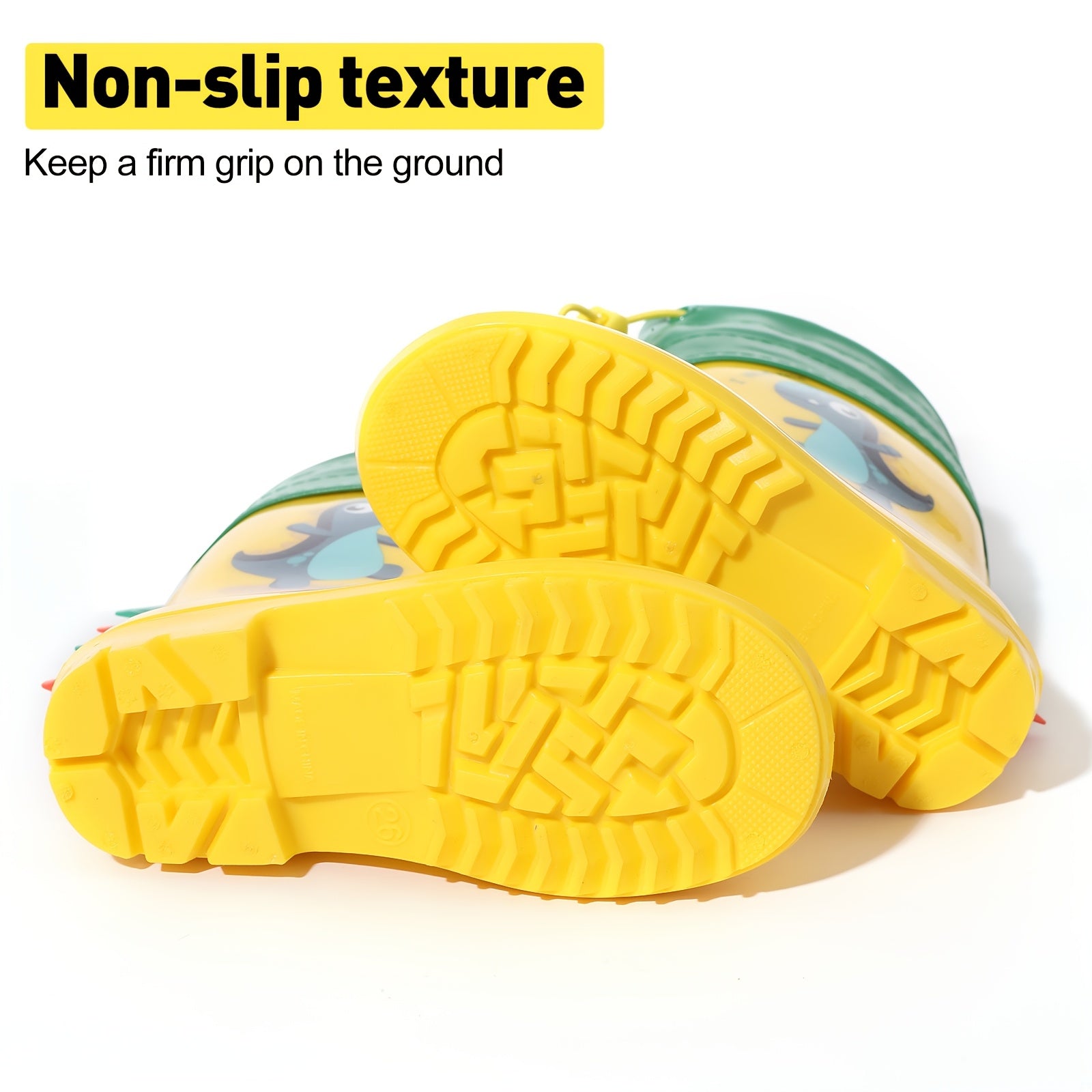Kids Dinosaur Rain Boots Waterproof Non-Slip Thermal Detachable All-Season
