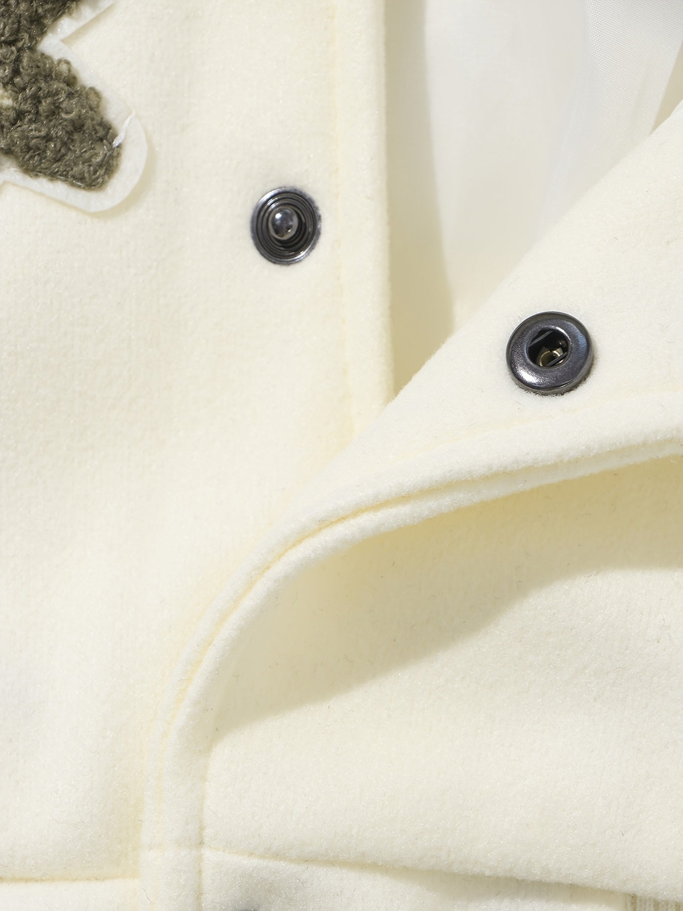 Men's Striped Loose Fit Jacket with Embroidery Pockets Lapel for Fall Winter Outdoor Wear