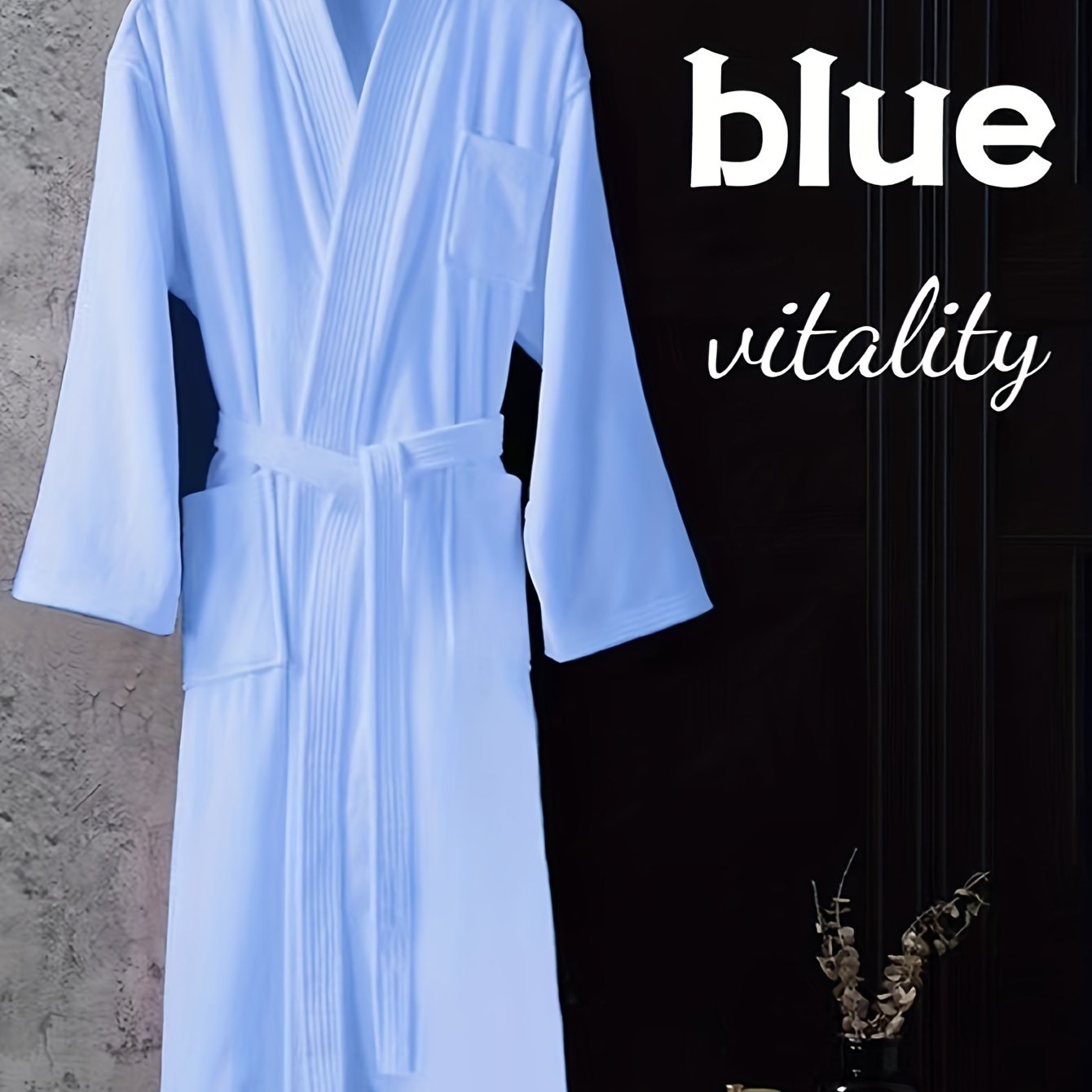 Uniseks paxta hammom ro'moli yumshoq so'riladigan kesilgan velurdan, V-qo'shni, kamar, bir xil rangda. Cho'zilmaydigan to'qima mato kuz/qish uchun, mehmonxona, mehmon uyi, uy va sayohat uchun mos.