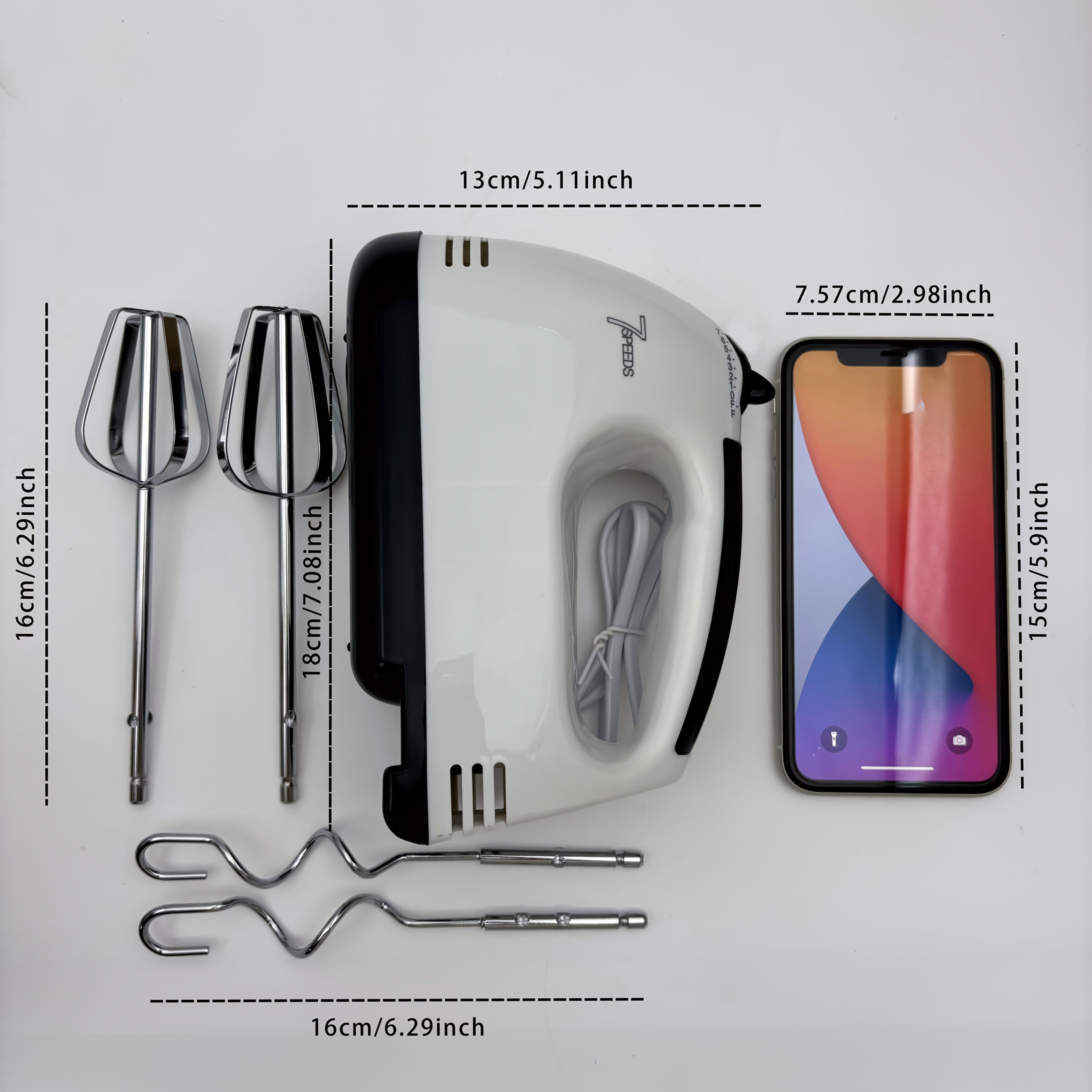 High-Speed Electric Hand Mixer with 7 Speed Control for Baking and Whisking