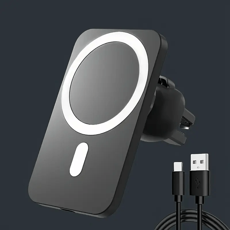 High-Speed Magnetic Wireless Car Charger Holder for Smartphone, 15W Quick Charge